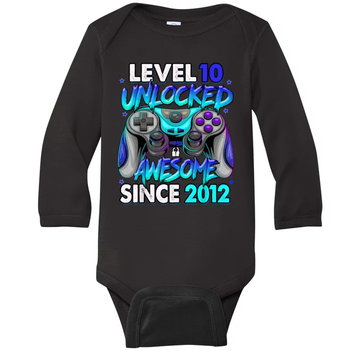 Level 10 Unlocked Awesome 2012 Cute 10th Birthday Baby Long Sleeve Bodysuit