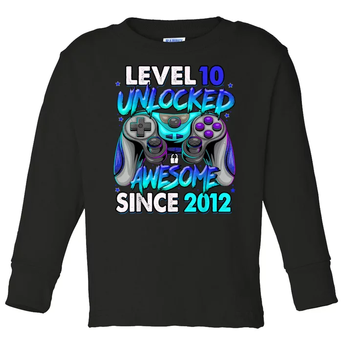 Level 10 Unlocked Awesome 2012 Cute 10th Birthday Toddler Long Sleeve Shirt