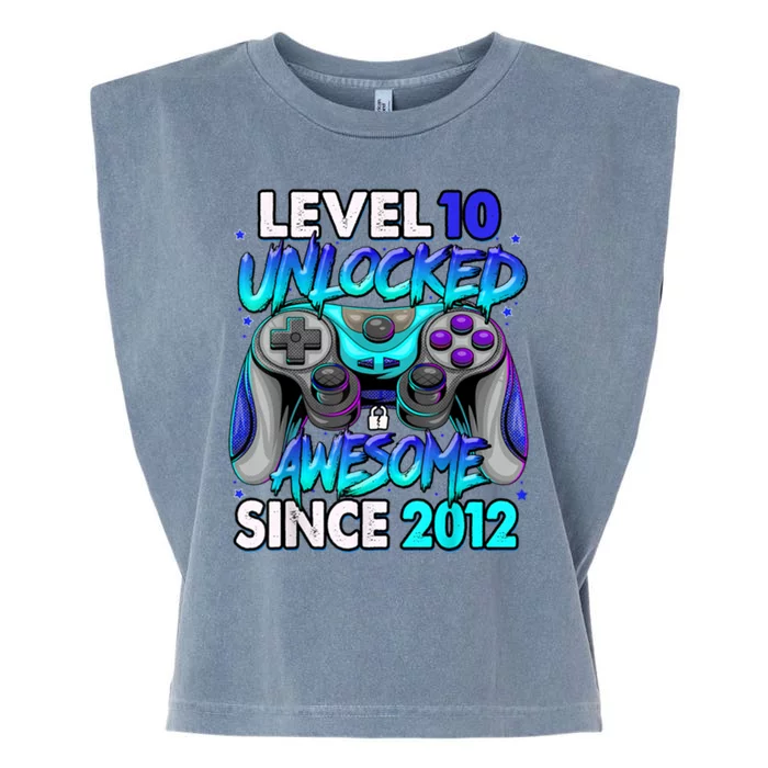 Level 10 Unlocked Awesome 2012 Cute 10th Birthday Garment-Dyed Women's Muscle Tee