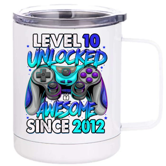 Level 10 Unlocked Awesome 2012 Cute 10th Birthday Front & Back 12oz Stainless Steel Tumbler Cup