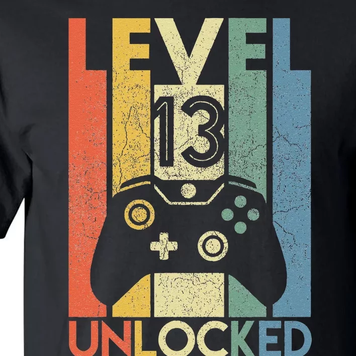 Level 13 Unlocked Funny Video Gamer 13th Birthday Gift Tall T-Shirt