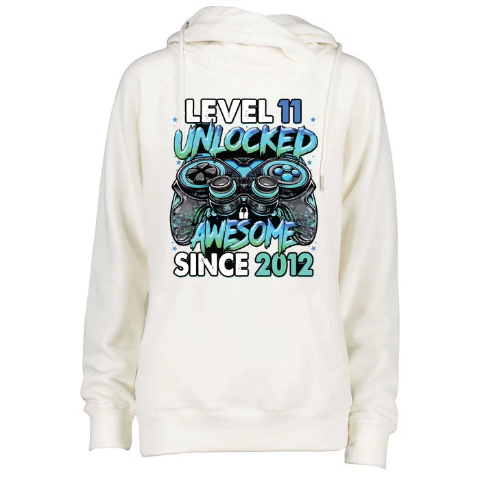 Level 11 Unlocked Awesome Since 2012 11th Birthday Gaming Womens Funnel Neck Pullover Hood