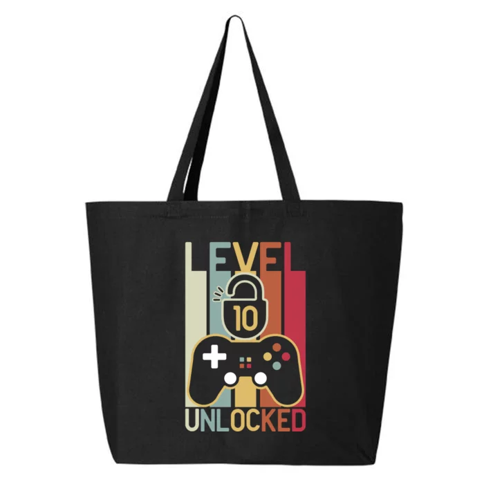 Level 10 Unlocked Birthday Gift Vintage Retro 25L Jumbo Tote