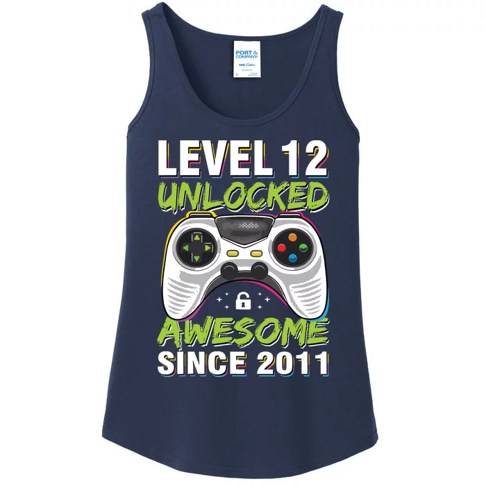 Level 12 Unlocked Awesome Since 2011 12th Birthday Gaming Ladies Essential Tank