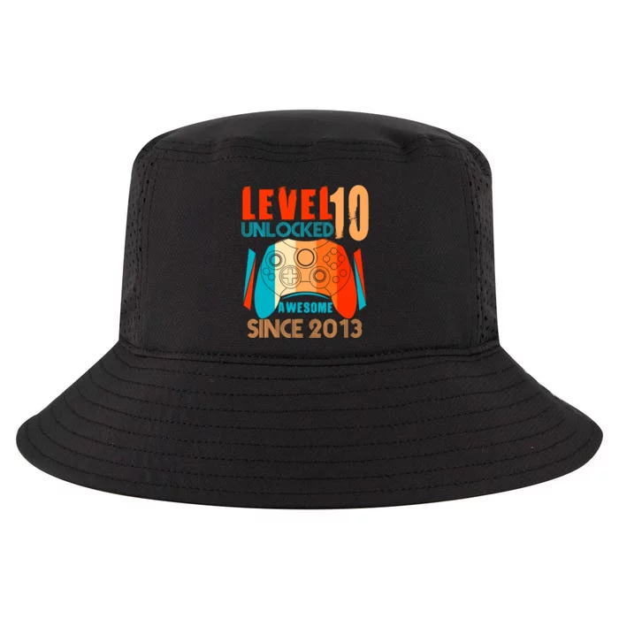 Level 10 Unlocked Birthday 10 Year Old Gamer Cool Comfort Performance Bucket Hat