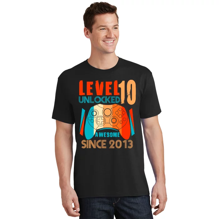 Level 10 Unlocked Birthday 10 Year Old Gamer T-Shirt