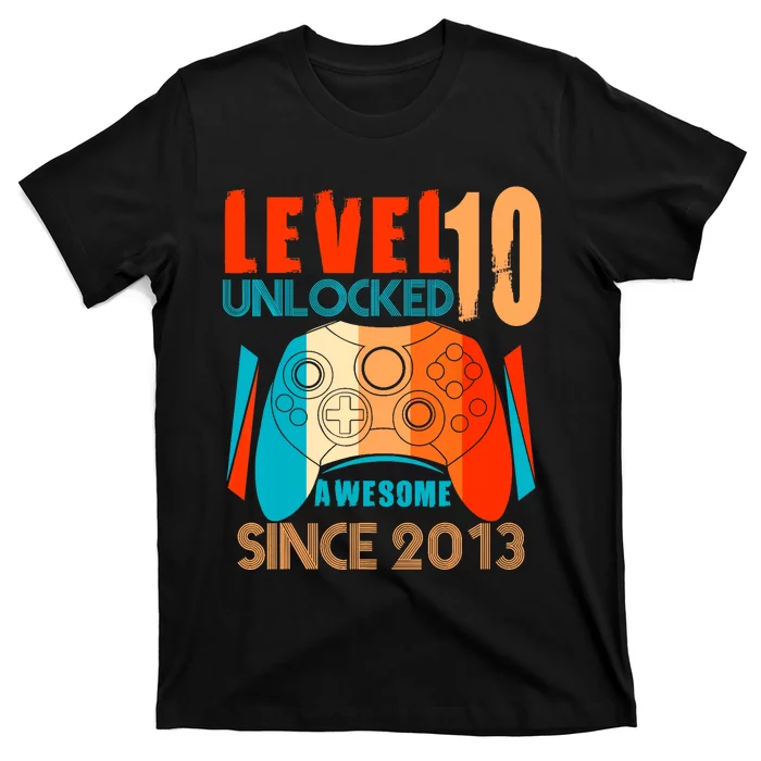 Level 10 Unlocked Birthday 10 Year Old Gamer T-Shirt