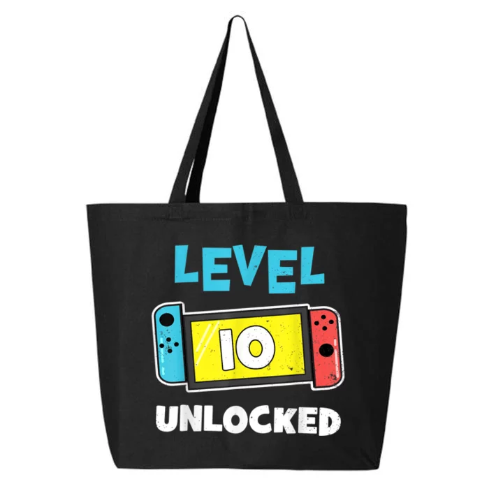 Level 10 unlocked Gamer 10th Birthday Gift Video Game lovers 25L Jumbo Tote