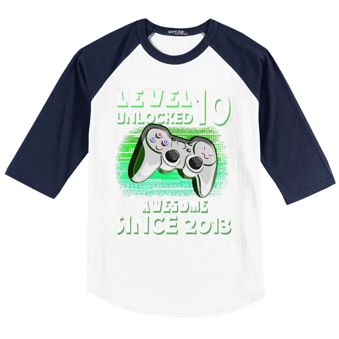 Level 10 Unlocked Awesome 2013 Birthday 10 Year Old Gift Baseball Sleeve Shirt