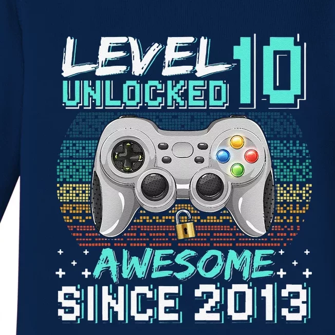 Level 10 Unlocked Awesome 2013 Video Game 10th Birthday Gift Baby Long Sleeve Bodysuit