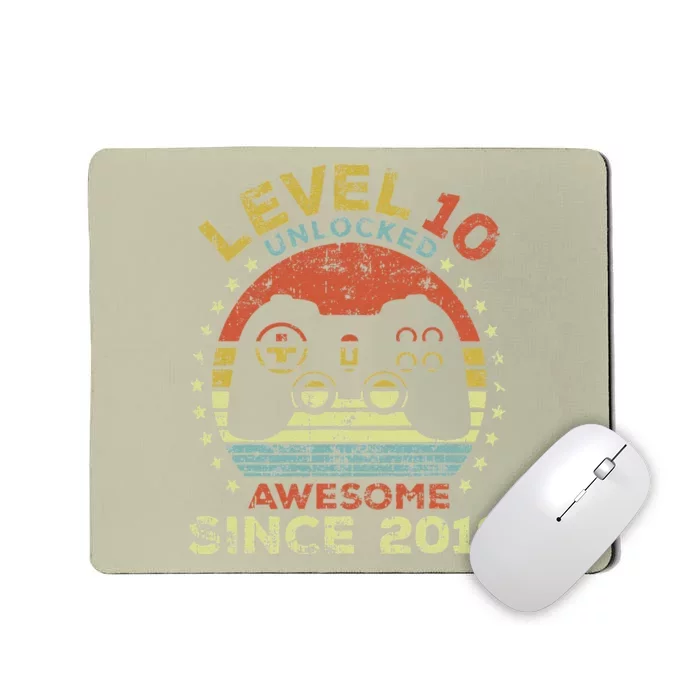 Level 10 Unlocked Awesome Since 2013 10th Birthday Gaming Mousepad