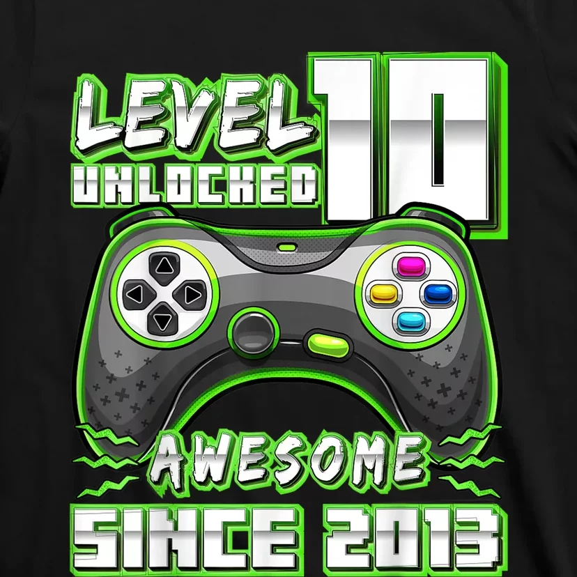 Level 10 Unlocked Awesome 2013 Video Game 10th Birthday Boy T-Shirt