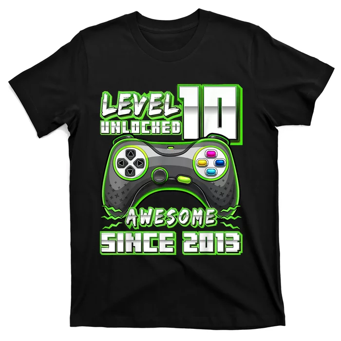 Level 10 Unlocked Awesome 2013 Video Game 10th Birthday Boy T-Shirt