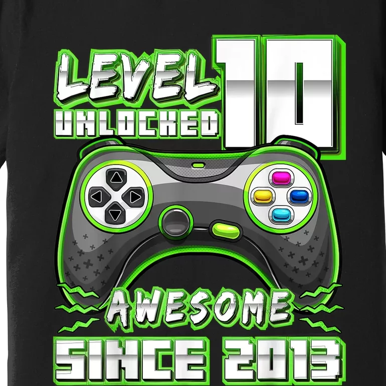 Level 10 Unlocked Awesome 2013 Video Game 10th Birthday Boy Premium T-Shirt