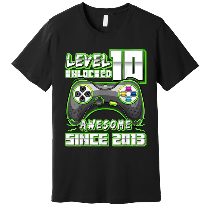 Level 10 Unlocked Awesome 2013 Video Game 10th Birthday Boy Premium T-Shirt