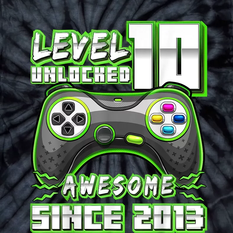 Level 10 Unlocked Awesome 2013 Video Game 10th Birthday Boy Tie-Dye T-Shirt