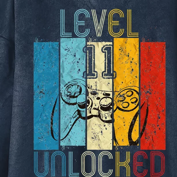 Level 11 Unlocked Funny Video Gamer 11th Birthday Gift Hooded Wearable Blanket