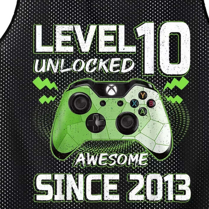 Level 10 Unlocked Awesome Since 2013 10th Birthday Gaming Mesh Reversible Basketball Jersey Tank