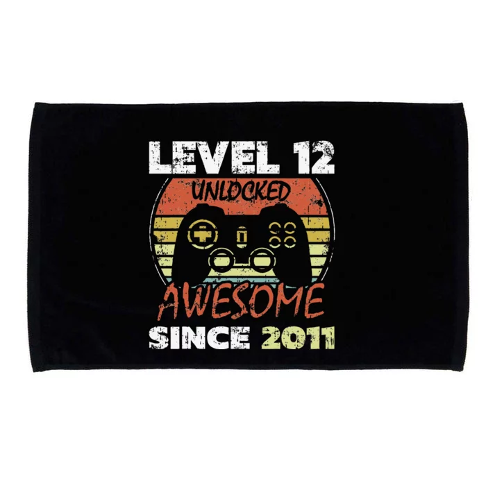 Level 12 Unlocked Awesome Since 2011 12th Birthday Gaming Microfiber Hand Towel