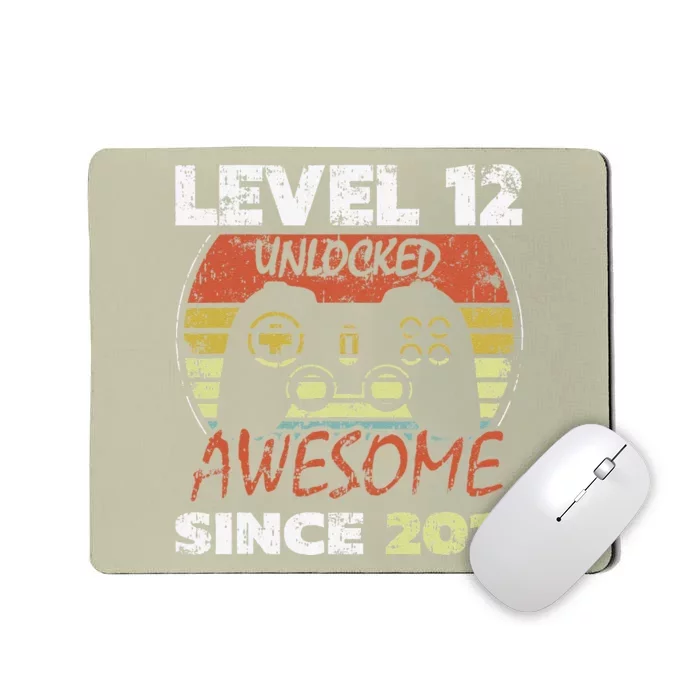 Level 12 Unlocked Awesome Since 2011 12th Birthday Gaming Mousepad