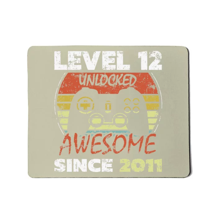 Level 12 Unlocked Awesome Since 2011 12th Birthday Gaming Mousepad