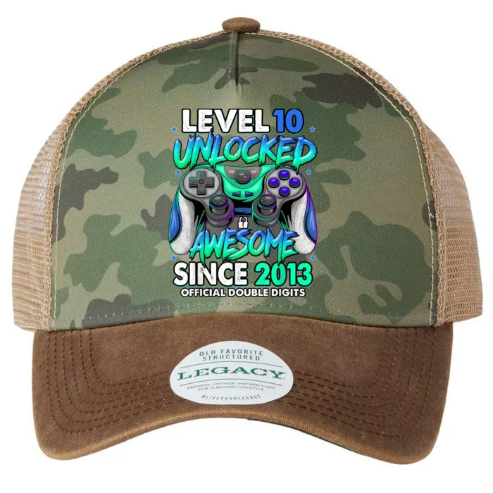 Level 10 Unlocked Awesome Since 2013 10th Birthday Gaming Legacy Tie Dye Trucker Hat