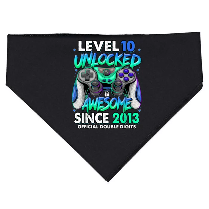 Level 10 Unlocked Awesome Since 2013 10th Birthday Gaming USA-Made Doggie Bandana