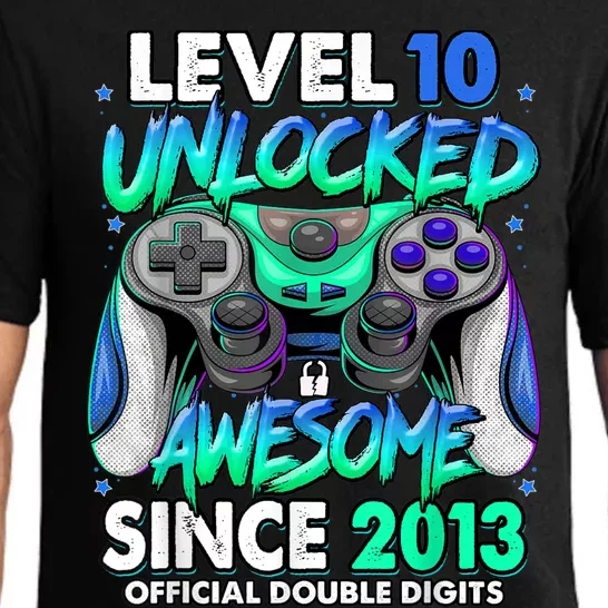 Level 10 Unlocked Awesome Since 2013 10th Birthday Gaming Pajama Set