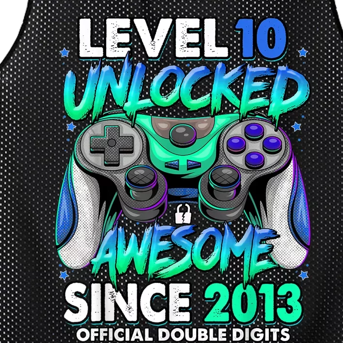 Level 10 Unlocked Awesome Since 2013 10th Birthday Gaming Mesh Reversible Basketball Jersey Tank