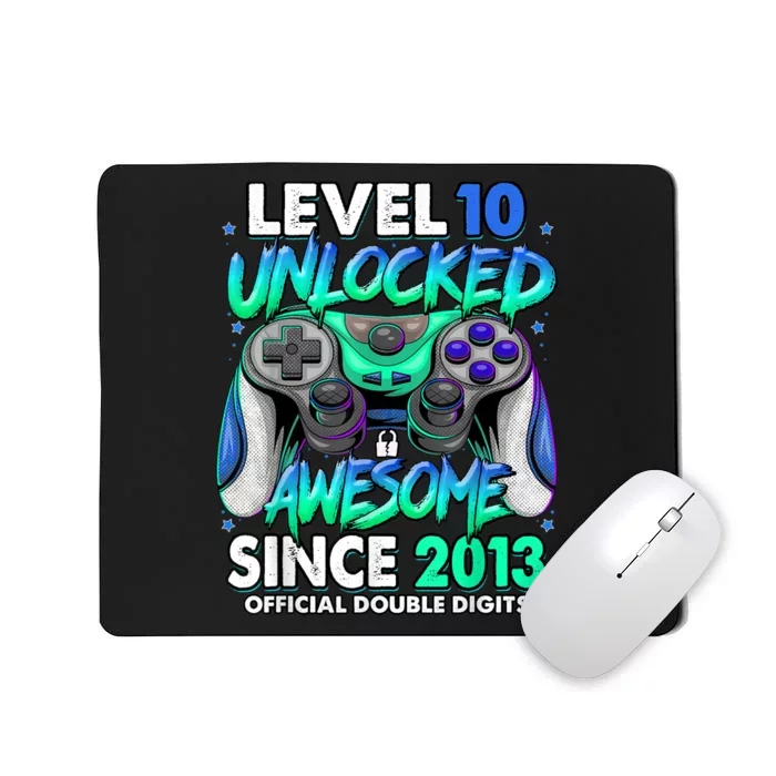 Level 10 Unlocked Awesome Since 2013 10th Birthday Gaming Mousepad