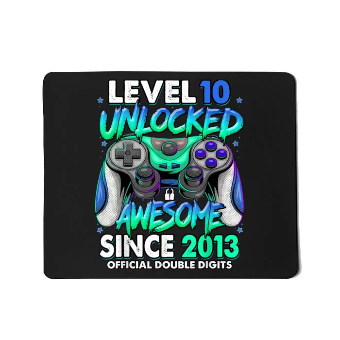 Level 10 Unlocked Awesome Since 2013 10th Birthday Gaming Mousepad