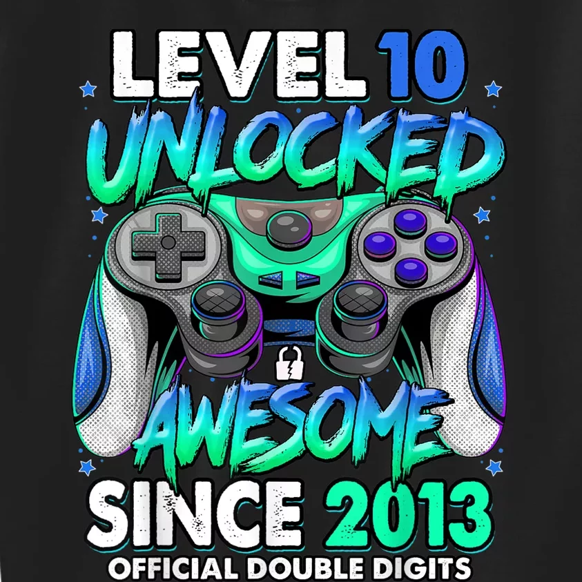 Level 10 Unlocked Awesome Since 2013 10th Birthday Gaming Kids Sweatshirt