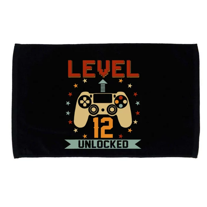 Level 12 Unlocked Funny Video Gamer 12th Birthday Gift Cute Microfiber Hand Towel