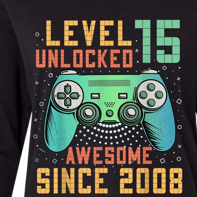 Level 15 Unlocked 15th Birthday 15 Year Old Boy Gifts Gamer Womens Cotton Relaxed Long Sleeve T-Shirt