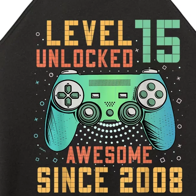 Level 15 Unlocked 15th Birthday 15 Year Old Boy Gifts Gamer Women’s Perfect Tri Rocker Tank