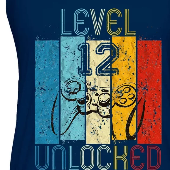 Level 12 Unlocked Funny Video Gamer 12th Birthday Gift Ladies Essential Flowy Tank