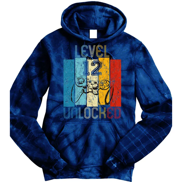 Level 12 Unlocked Funny Video Gamer 12th Birthday Gift Tie Dye Hoodie