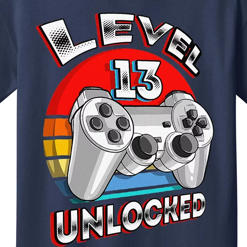 Level 13 Unlocked Matching Video Game 13th Birthday Gift Kids T-Shirt