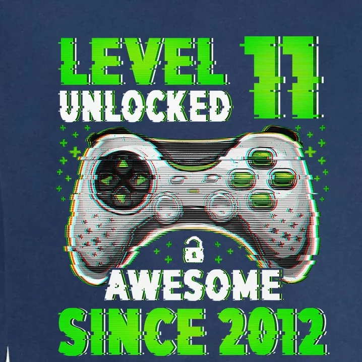 Level 11 Unlocked Video Game 11th Birthday Gamer Boys Garment-Dyed Sweatshirt