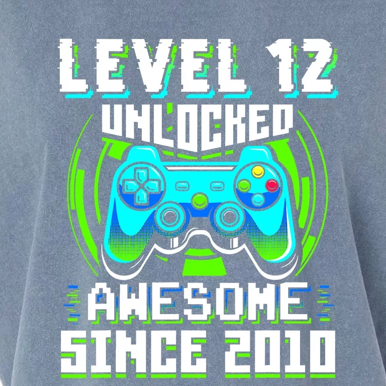 Level 12 Unlocked Awesome Since 2010 Gamer 12th Birthday Garment-Dyed Women's Muscle Tee