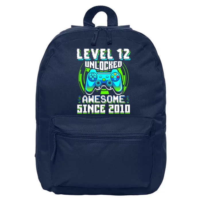 Level 12 Unlocked Awesome Since 2010 Gamer 12th Birthday 16 in Basic Backpack