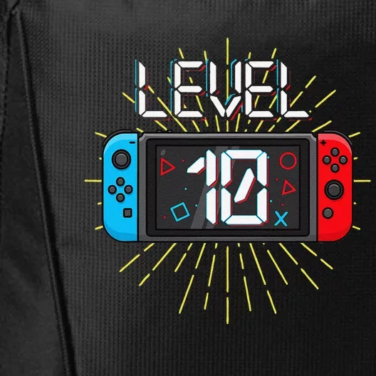 Level 10 Unlocked Gamer 10th Birthday Gift Video Game Lovers Gift City Backpack