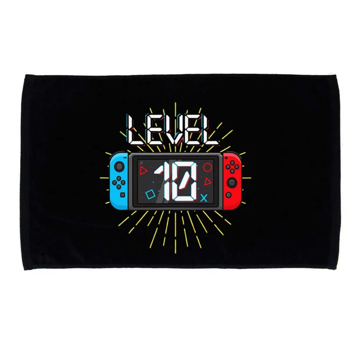 Level 10 Unlocked Gamer 10th Birthday Gift Video Game Lovers Gift Microfiber Hand Towel