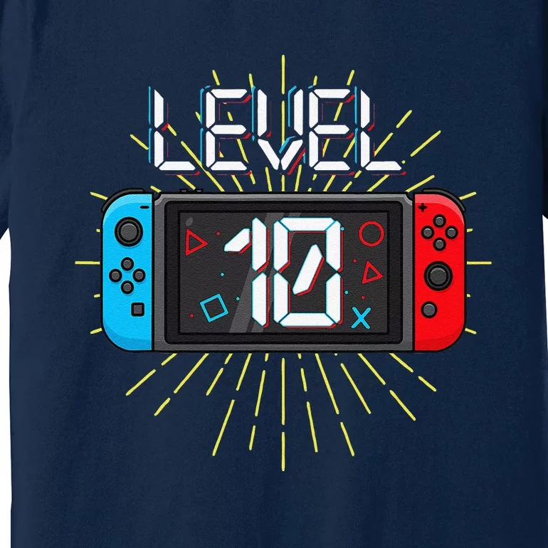 Level 10 Unlocked Gamer 10th Birthday Gift Video Game Lovers Gift Premium T-Shirt