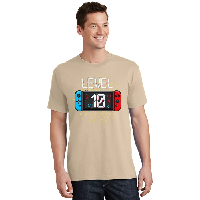 Level 10 Unlocked Gamer 10th Birthday Gift Video Game Lovers Gift T-Shirt