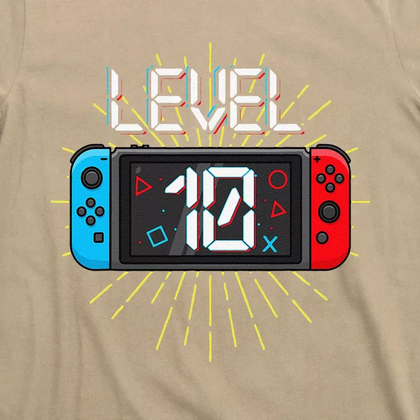 Level 10 Unlocked Gamer 10th Birthday Gift Video Game Lovers Gift T-Shirt