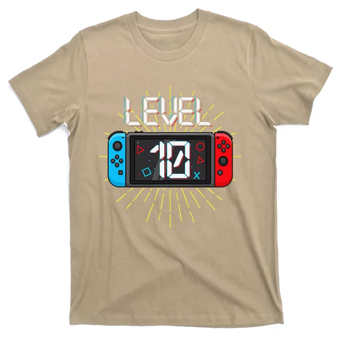 Level 10 Unlocked Gamer 10th Birthday Gift Video Game Lovers Gift T-Shirt