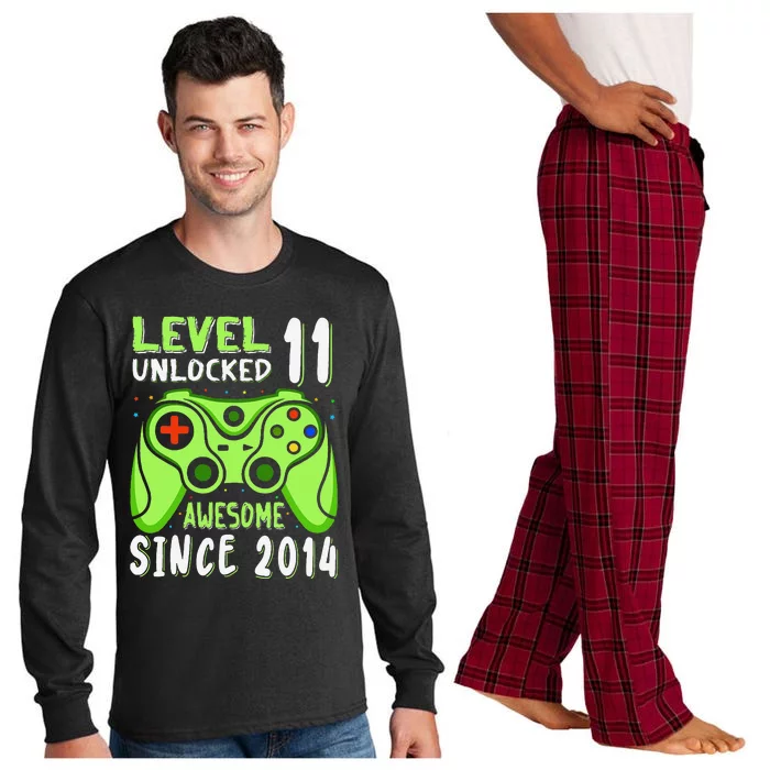 Level 11 Unlocked Awesome 2014 Video Game 11th Birthday Boy Long Sleeve Pajama Set