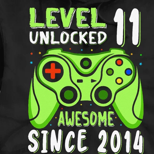 Level 11 Unlocked Awesome 2014 Video Game 11th Birthday Boy Tie Dye Hoodie