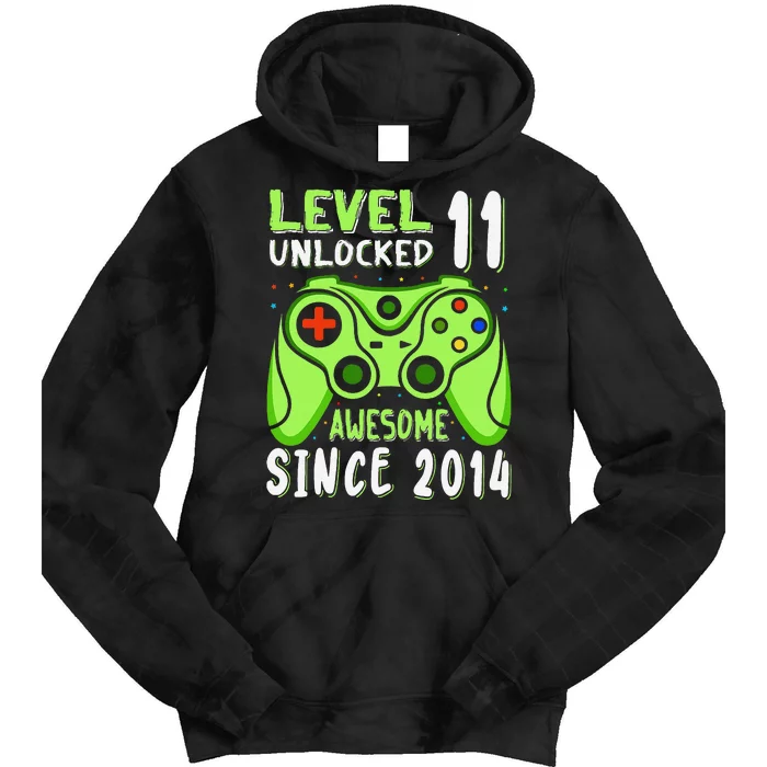 Level 11 Unlocked Awesome 2014 Video Game 11th Birthday Boy Tie Dye Hoodie